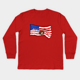 American Flag First Amendment Kids Long Sleeve T-Shirt